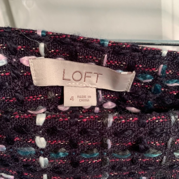 Loft Navy Tweed Skirt (Sold) - Picture 6 of 8